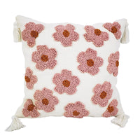 HKM-875155 Colorful Cartoon Style Tufted Small Flower Pillow Cover, 45x45cm Chenille Yarn