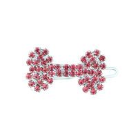 HKM-875155 Diamond Dog Bone Barrettes for Pets in White, Pink, Blue, and Red - Decorate Your Cat or Dog Stylishly