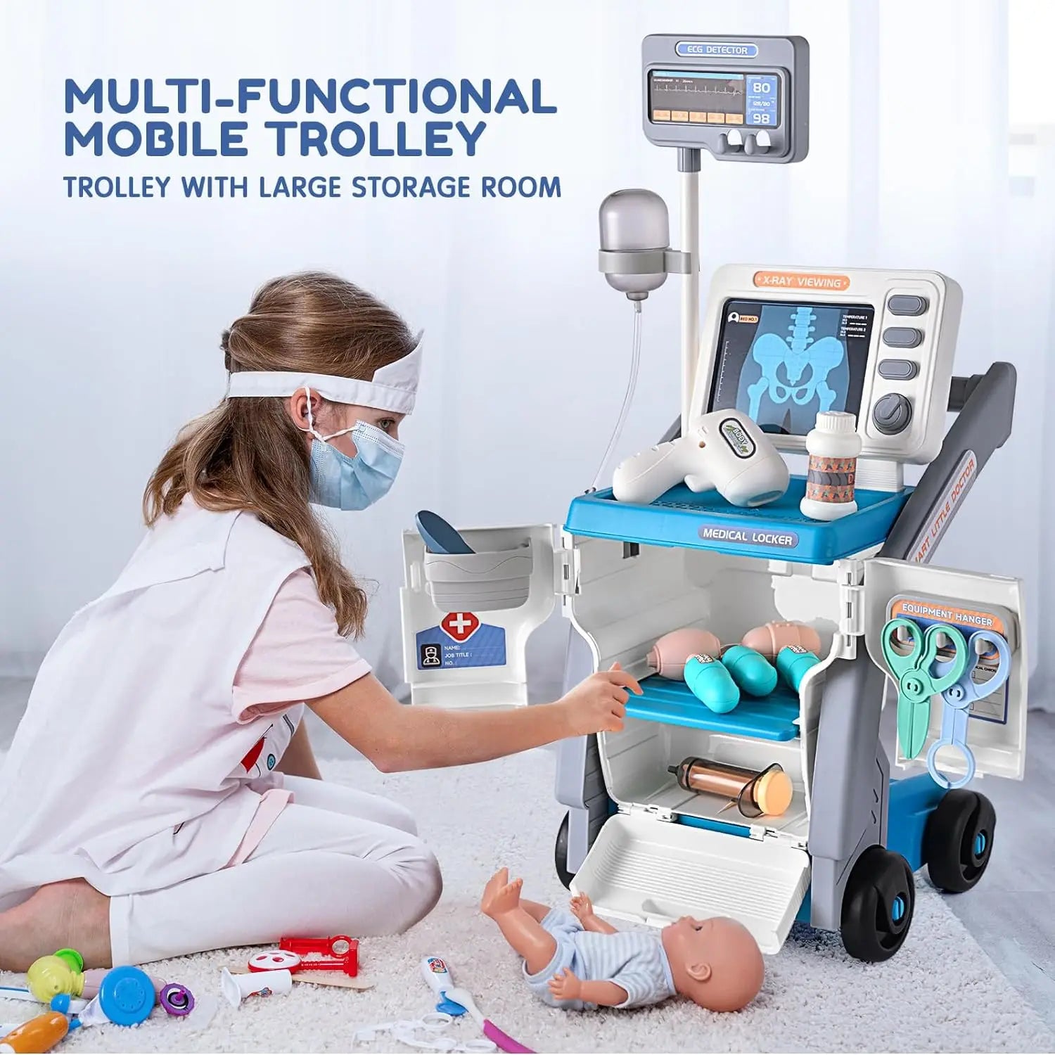 KTX-875155 Kids Doctor Pretend Play Set with Ultrasound Machine - Unisex Educational Toy for Ages 2-7