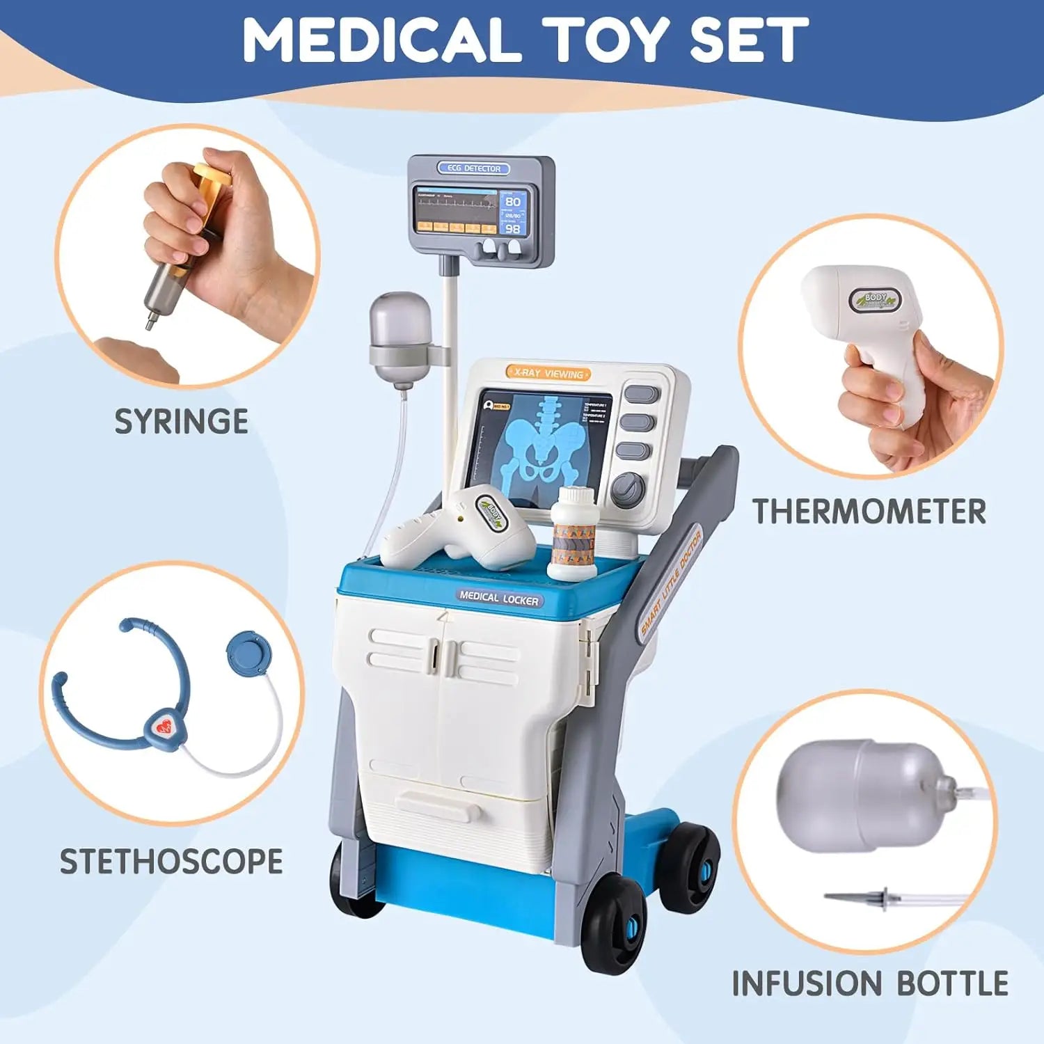 KTX-875155 Kids Doctor Pretend Play Set with Ultrasound Machine - Unisex Educational Toy for Ages 2-7