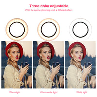 HKM-875219 Universal 26cm LED Ring Light with Bluetooth Remote Control for Desktop Live Streaming