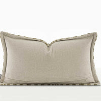 HKM-875283 Nordic Minimalist Green Checkerboard Plush Cushion - 30x50cm Fleece and Cotton Blend