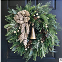 HKM-875283 Pine Cone Christmas Wreath with Animal Farm Design - Handmade Pastoral Decor