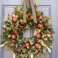 HKM-875283 Pine Cone Christmas Wreath with Animal Farm Design - Handmade Pastoral Decor