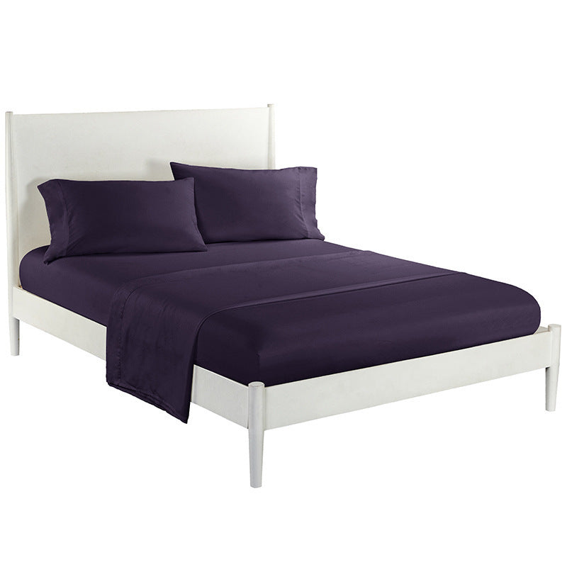 HKM-875283 Solid Color Four-Piece Bedding Set for Single Eyelid and Various Bed Sizes