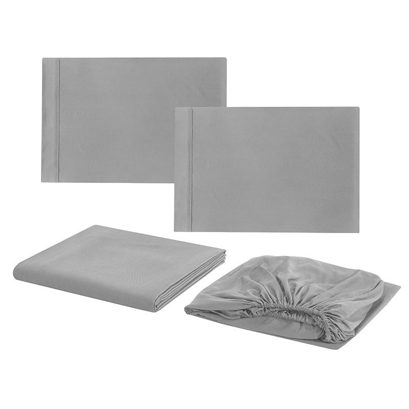 HKM-875283 Solid Color Four-Piece Bedding Set for Single Eyelid and Various Bed Sizes