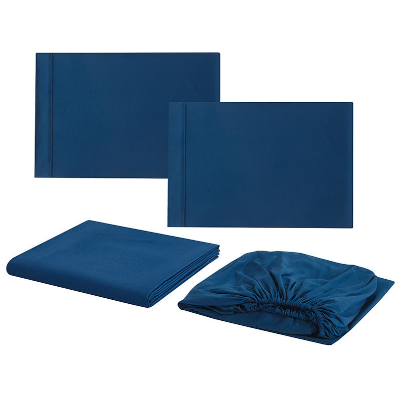 HKM-875283 Solid Color Four-Piece Bedding Set for Single Eyelid and Various Bed Sizes