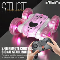 HKM-875475 2.4G Double-Sided Remote Control Stunt Car with LED Lights for Kids