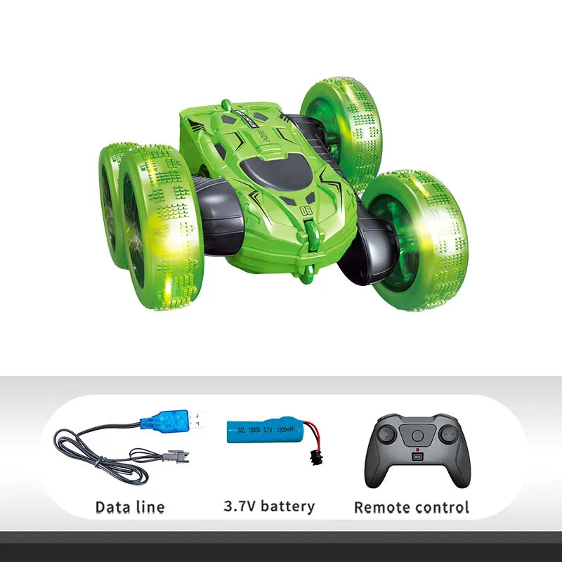 HKM-875475 2.4G Double-Sided Remote Control Stunt Car with LED Lights for Kids