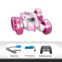 HKM-875475 2.4G Double-Sided Remote Control Stunt Car with LED Lights for Kids
