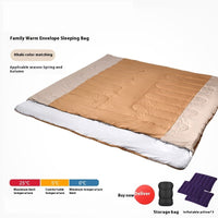 HKM-875475 Double Sleeping Bag for Adults | Thick, Warm, Cold-Proof Quilt | Dual-Use Design - Various Colors Available