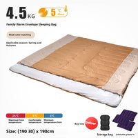 HKM-875475 Double Sleeping Bag for Adults | Thick, Warm, Cold-Proof Quilt | Dual-Use Design - Various Colors Available