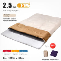 HKM-875475 Double Sleeping Bag for Adults | Thick, Warm, Cold-Proof Quilt | Dual-Use Design - Various Colors Available