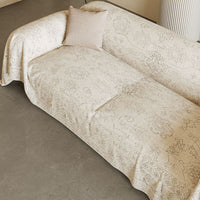 HKM-875475 Ethnic Dustproof Sofa Cover in Imitation Linen with Solid Floral Patterns