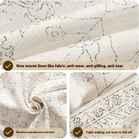 HKM-875475 Ethnic Dustproof Sofa Cover in Imitation Linen with Solid Floral Patterns