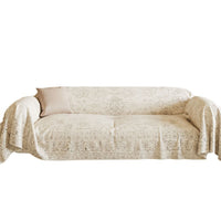 HKM-875475 Ethnic Dustproof Sofa Cover in Imitation Linen with Solid Floral Patterns