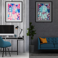 HKM-875475 Luminous Diamond Painting Kit - Rectangular Artwork 30x40cm with Tools and Canvas