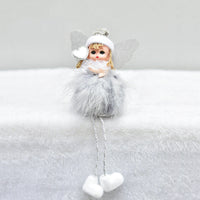 HKM-875603 Handmade Feather Angel Pendant Christmas Decoration in White, Red, Pink, and Gray - Gift Box Included