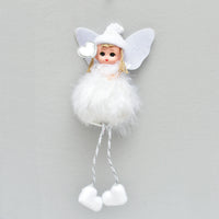 HKM-875603 Handmade Feather Angel Pendant Christmas Decoration in White, Red, Pink, and Gray - Gift Box Included