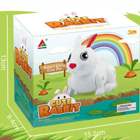 HKM-875731 Electric Jumping Rabbit Toy for Kids, Musical and Light-Up Interactive Simulation Animal, Ideal for Ages 2-4