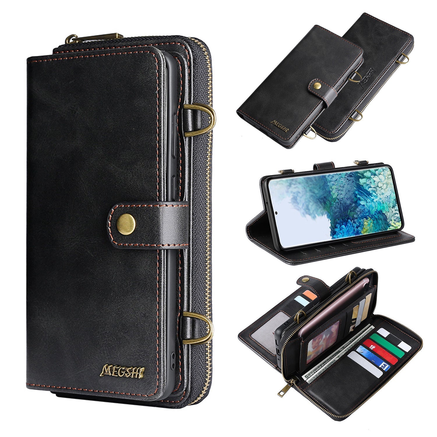 HKM-875731 Premium PU Leather Flip Phone Holster for iPhone - Multiple Sizes Available