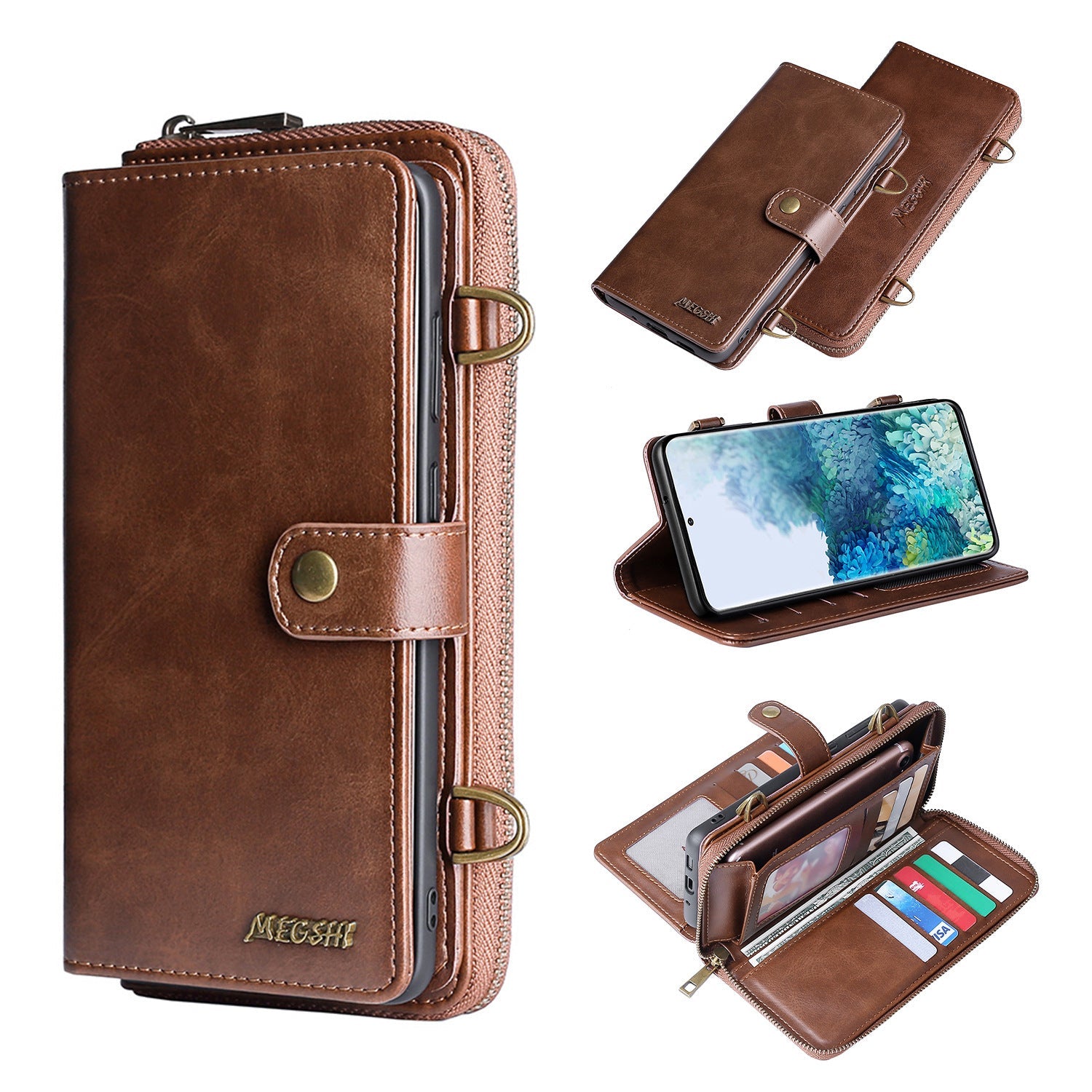 HKM-875731 Premium PU Leather Flip Phone Holster for iPhone - Multiple Sizes Available