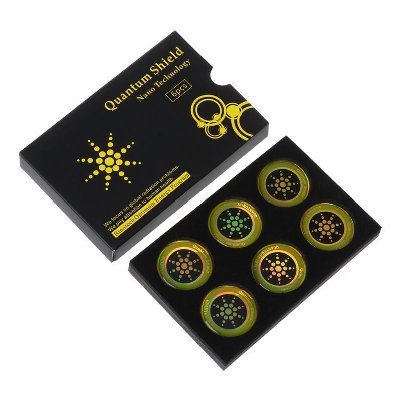 HKM-875859 Cell Phone Radiation Protection Stickers - Nano-Anion Silicone for Battery Life and EMF Shielding - 6 Pack