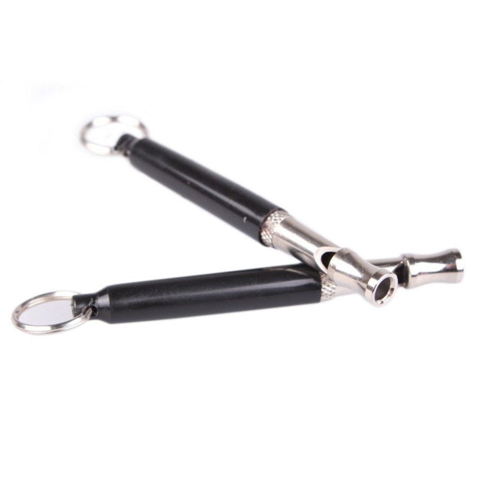 HKM-875923 Ultrasonic Dog Training Whistle with Key Ring for Obedience and Recall, 80mm Metal & Plastic Design