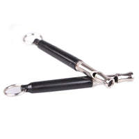 HKM-875923 Ultrasonic Dog Training Whistle with Key Ring for Obedience and Recall, 80mm Metal & Plastic Design