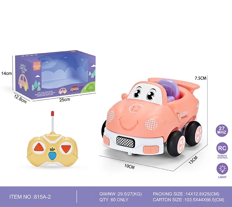 HKM-876051 Remote Control Rubber Animal Car Toy for Kids - Electric 2CH RC Vehicle for Indoor and Outdoor Use