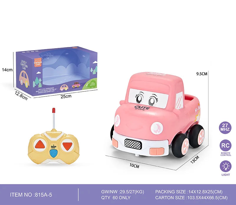 HKM-876051 Remote Control Rubber Animal Car Toy for Kids - Electric 2CH RC Vehicle for Indoor and Outdoor Use