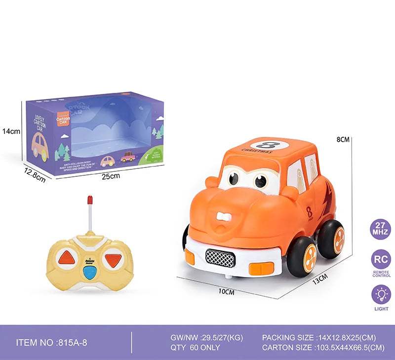 HKM-876051 Remote Control Rubber Animal Car Toy for Kids - Electric 2CH RC Vehicle for Indoor and Outdoor Use