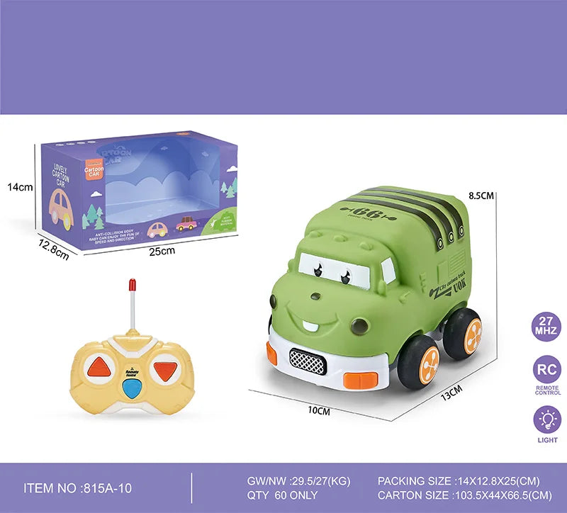 HKM-876051 Remote Control Rubber Animal Car Toy for Kids - Electric 2CH RC Vehicle for Indoor and Outdoor Use