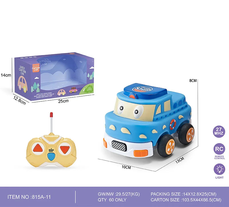 HKM-876051 Remote Control Rubber Animal Car Toy for Kids - Electric 2CH RC Vehicle for Indoor and Outdoor Use