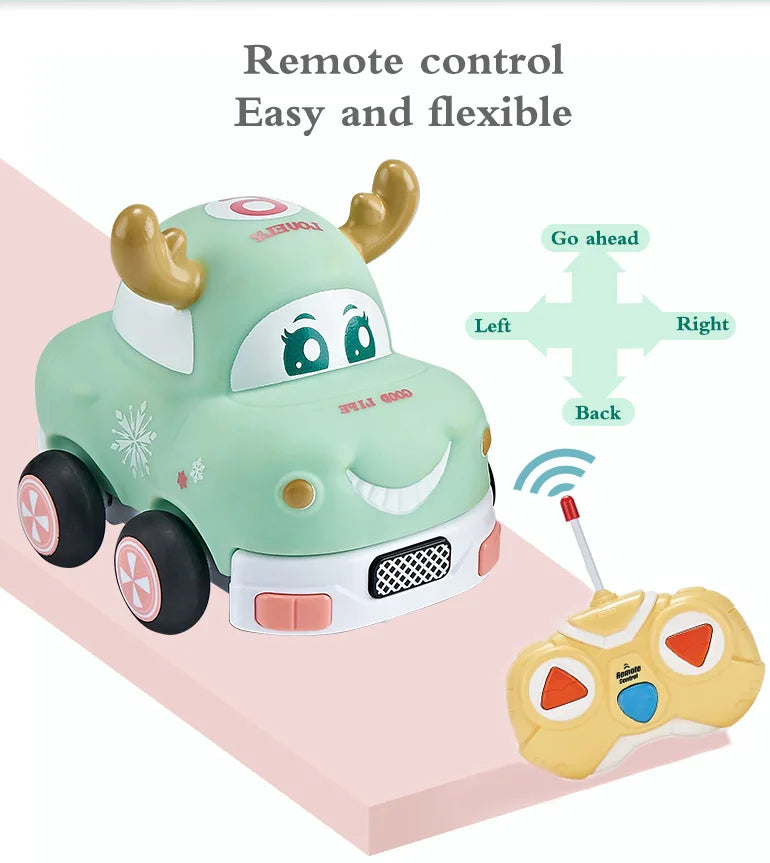 HKM-876051 Remote Control Rubber Animal Car Toy for Kids - Electric 2CH RC Vehicle for Indoor and Outdoor Use