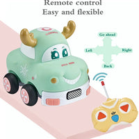 HKM-876051 Remote Control Rubber Animal Car Toy for Kids - Electric 2CH RC Vehicle for Indoor and Outdoor Use