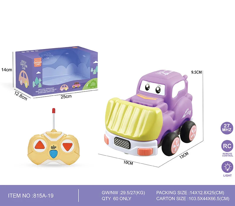 HKM-876051 Remote Control Rubber Animal Car Toy for Kids - Electric 2CH RC Vehicle for Indoor and Outdoor Use