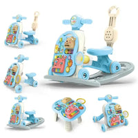 HKM-876307 6-in-1 Multifunctional Baby Rocking Car and Learning Walker for Toddlers