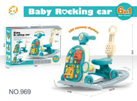 HKM-876307 6-in-1 Multifunctional Baby Rocking Car and Learning Walker for Toddlers