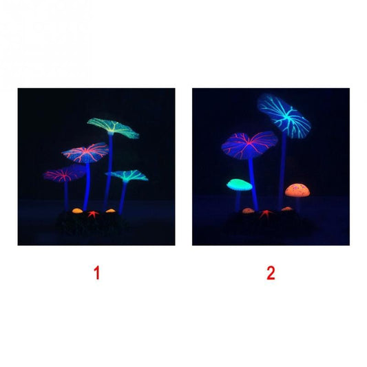 HKM-876307 Colorful Lotus Leaf Aquarium Plant Decoration - Eco-Friendly Plastic Accessory