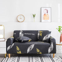 HKM-876691 Elegant Polyester Fabric Sofa Cover - Plant and Flower Design for Three-Seater Sofas - Multiple Sizes Available