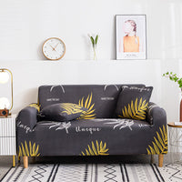 HKM-876691 Elegant Polyester Fabric Sofa Cover - Plant and Flower Design for Three-Seater Sofas - Multiple Sizes Available