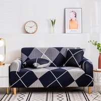 HKM-876691 Elegant Polyester Fabric Sofa Cover - Plant and Flower Design for Three-Seater Sofas - Multiple Sizes Available