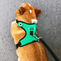 HKM-876819 Cozy Polyester Dog Harness with Traction Rope for Small Breeds - Stylish Vest Design