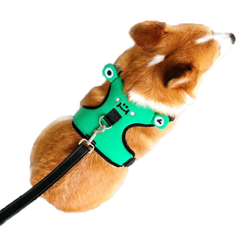 HKM-876819 Cozy Polyester Dog Harness with Traction Rope for Small Breeds - Stylish Vest Design