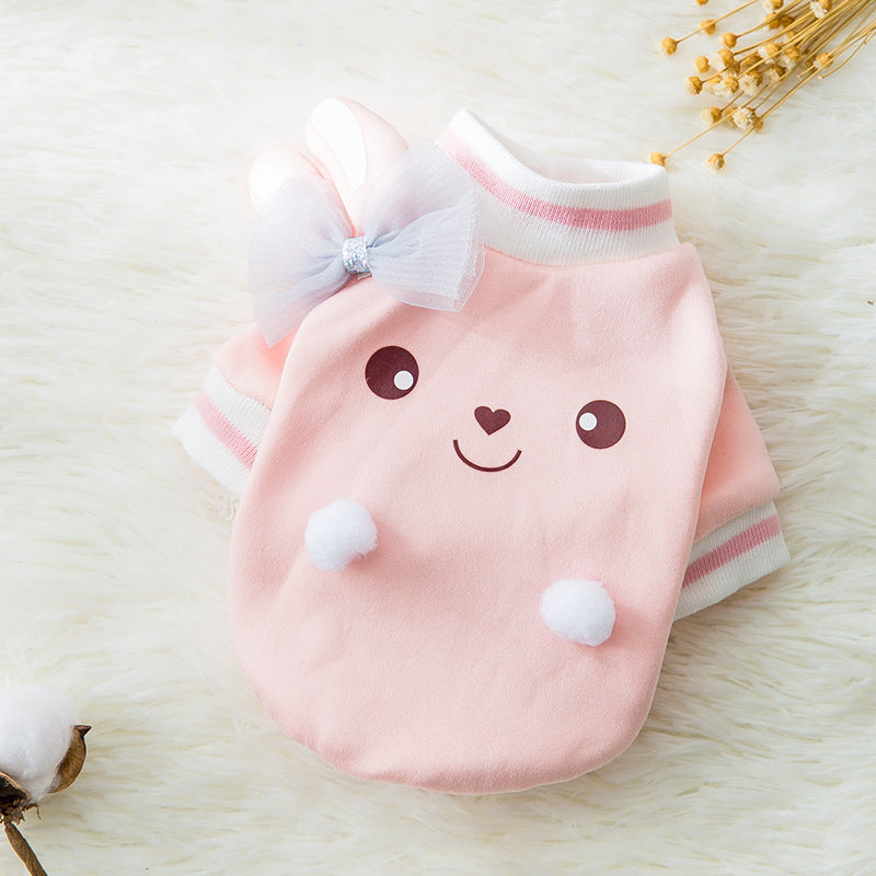 HKM-876883 Cute Cartoon Sweater for Pets - Cozy Cotton Autumn & Winter Wear