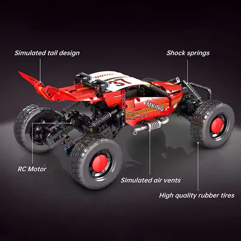 KTX-876883 Hurricane Climbing Car Building Block Model Kit for Kids Aged 8+ - 722 Pieces, Electric Power Version