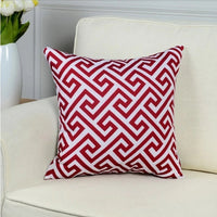 HKM-877011 Geometric Short Plush Pillowcase Cushion Cover in Cotton-Linen Blend