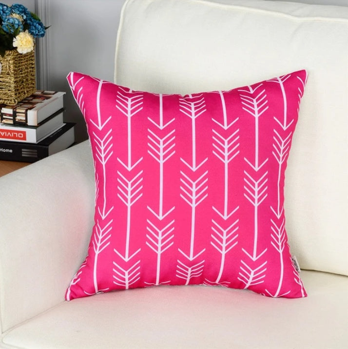 HKM-877011 Geometric Short Plush Pillowcase Cushion Cover in Cotton-Linen Blend