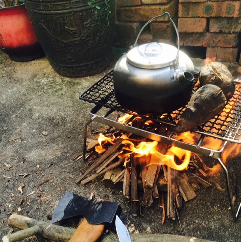 KTX-877139 Portable Folding BBQ Grill Rack for Outdoor Cooking, Compact and Lightweight with Durable Galvanized Steel Construction